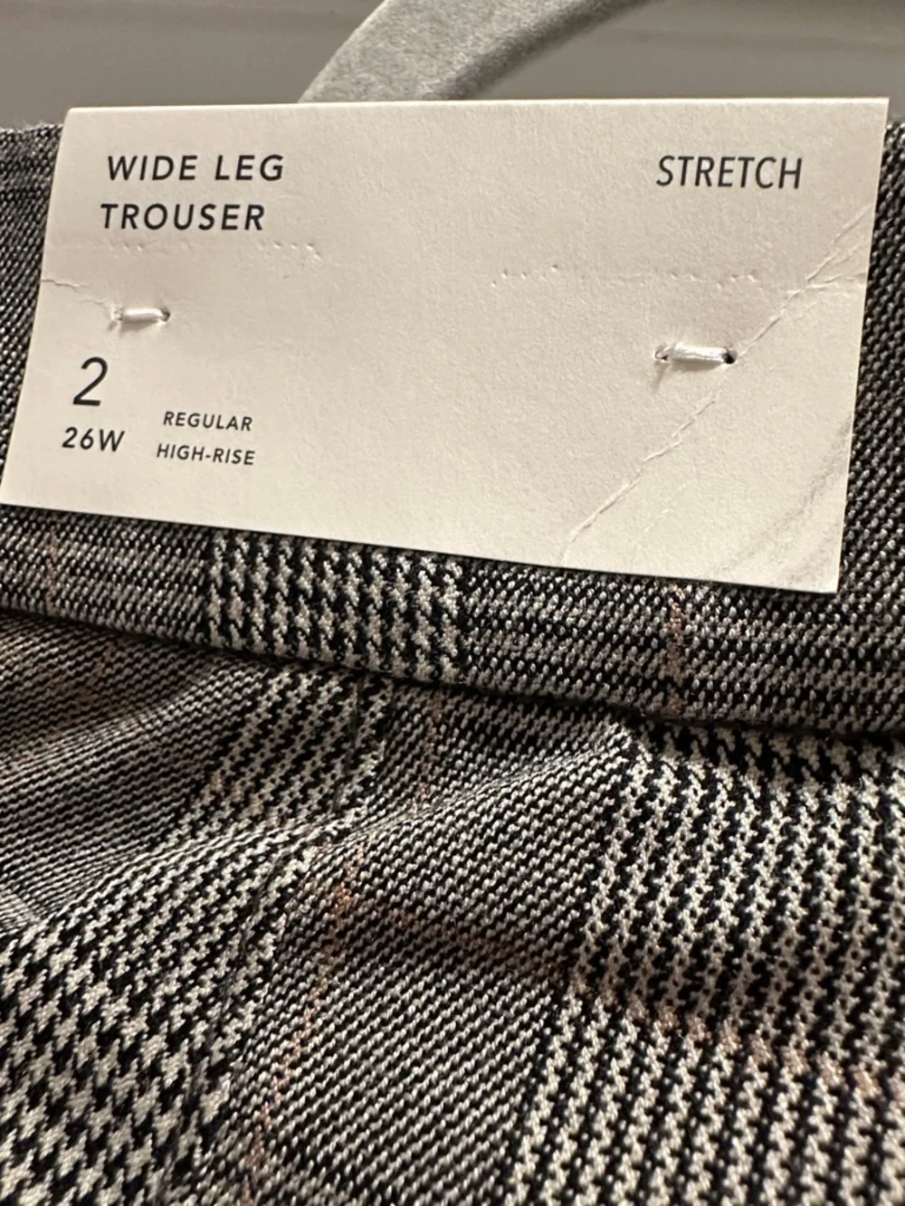 American Eagle Outfitters Gray Plaid Wide-Leg Trousers